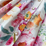 Demure Floral Midi Shirt Dress