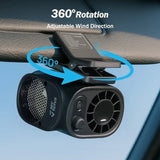 Car Clip On Fan with LED Display -360° Rotation, 100 Speeds Adjustable, USB Rechargeable