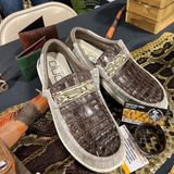 Men's Western Croc Print Slip-On Loafers