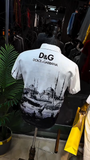 Black Cityscape Print Short-Sleeve Set