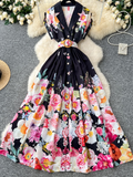Demure Floral Midi Shirt Dress