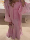 Elegant Butterfly Decorated Two Piece Dress